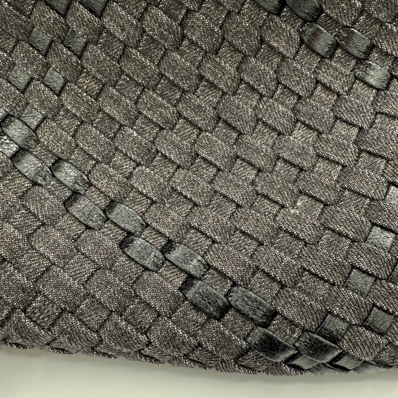 Haute Shore Woven Small Tote Purse Bag Crossbody Top Handle Geometric‎ Black - Picture 13 of 14